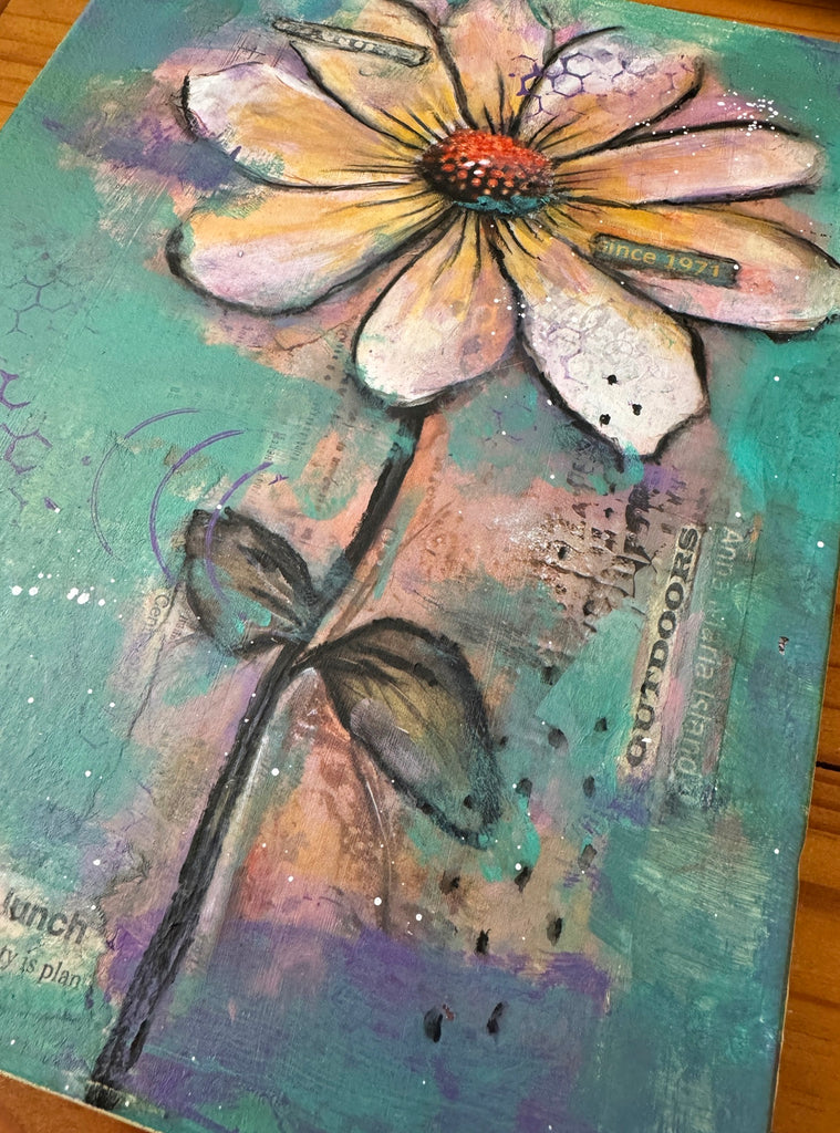 ready to hang flower painting