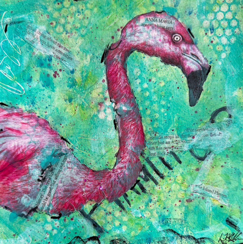 framed 13x13 inch painting