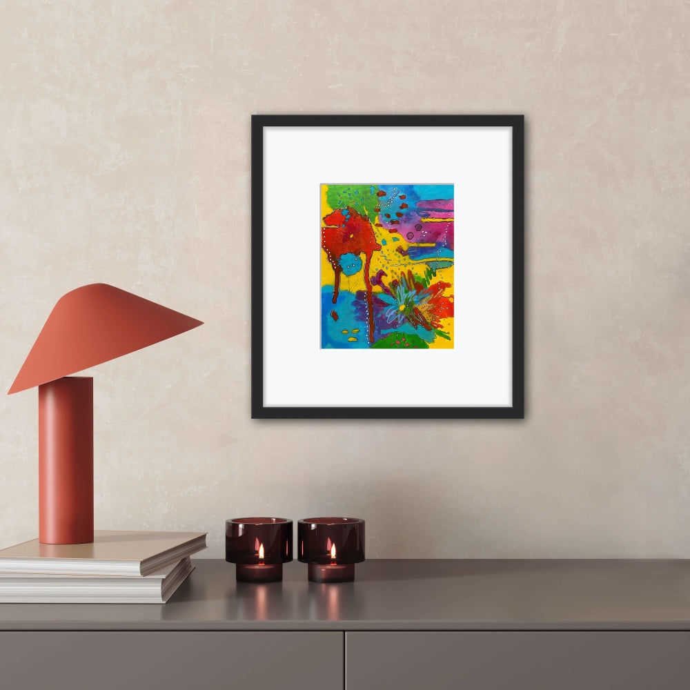 framed 17x17 inch painting