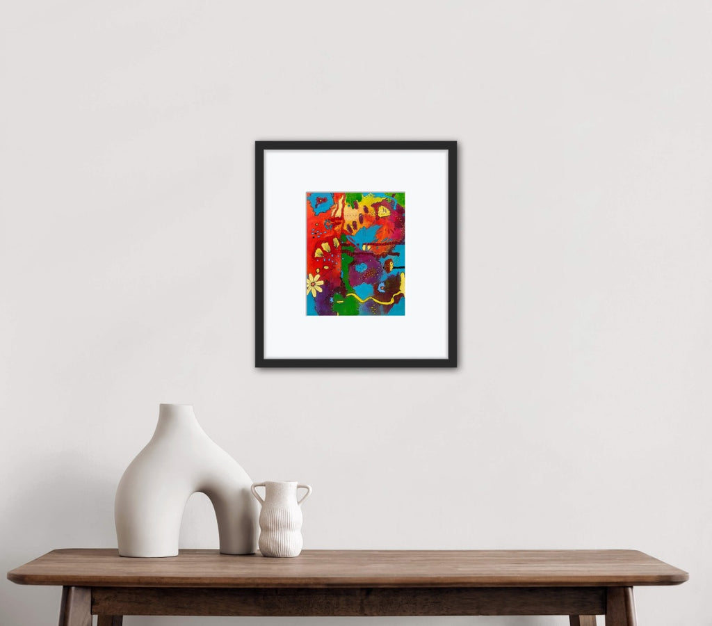 framed abstract painting