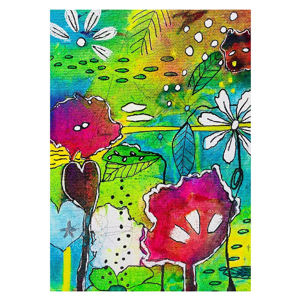 Colorful abstract flower painting