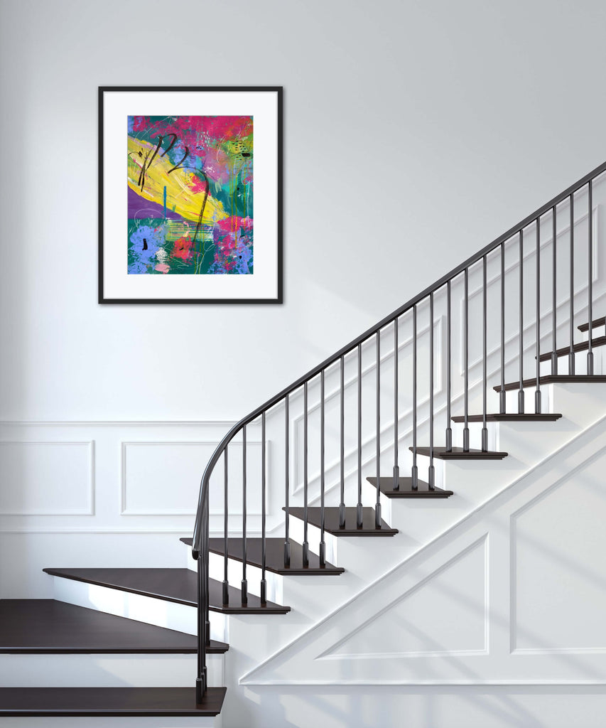 18x24 painting of abstract floral