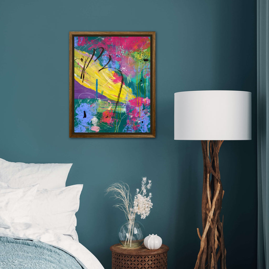 colorful mixed media painting unframed