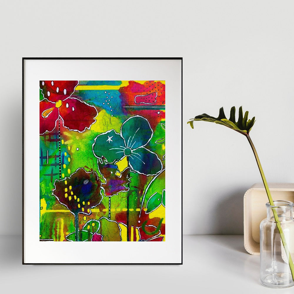 floral abstract art by Lori McKinnon