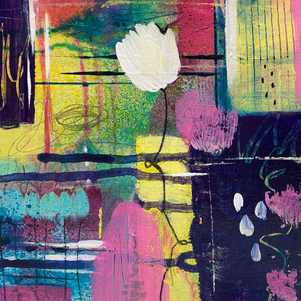 abstract painting on paper