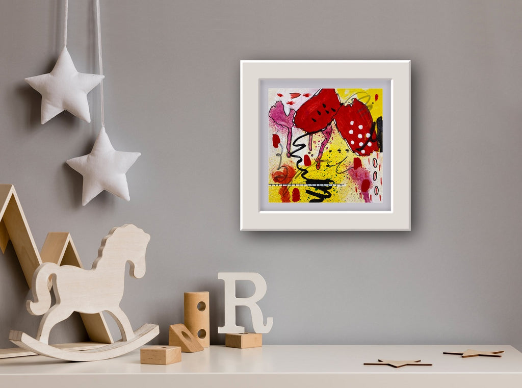 4x4 red abstract painting