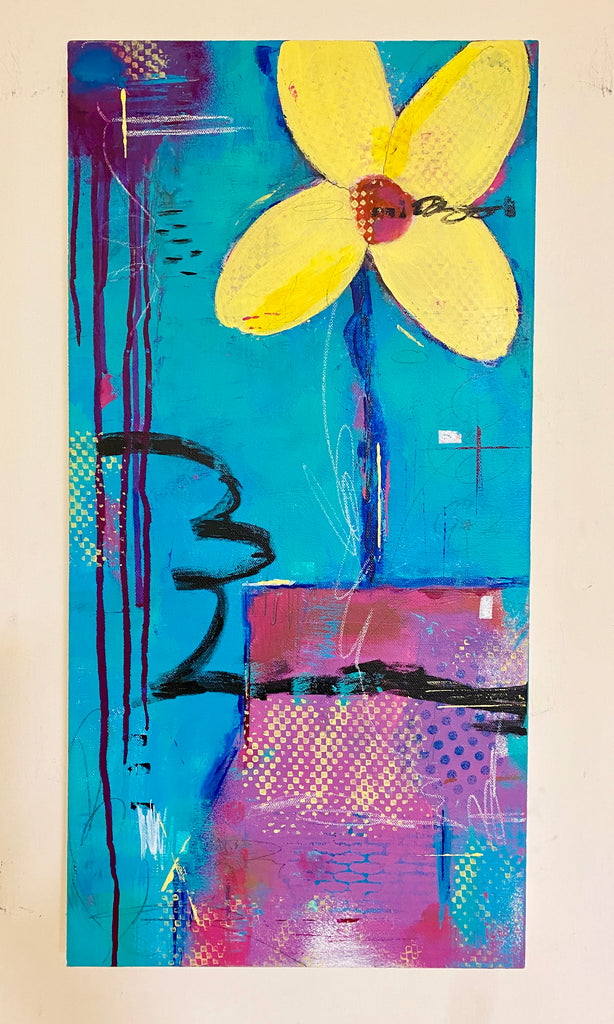 12x24 mixed media painting