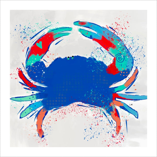 Colorful abstract crab with white mat