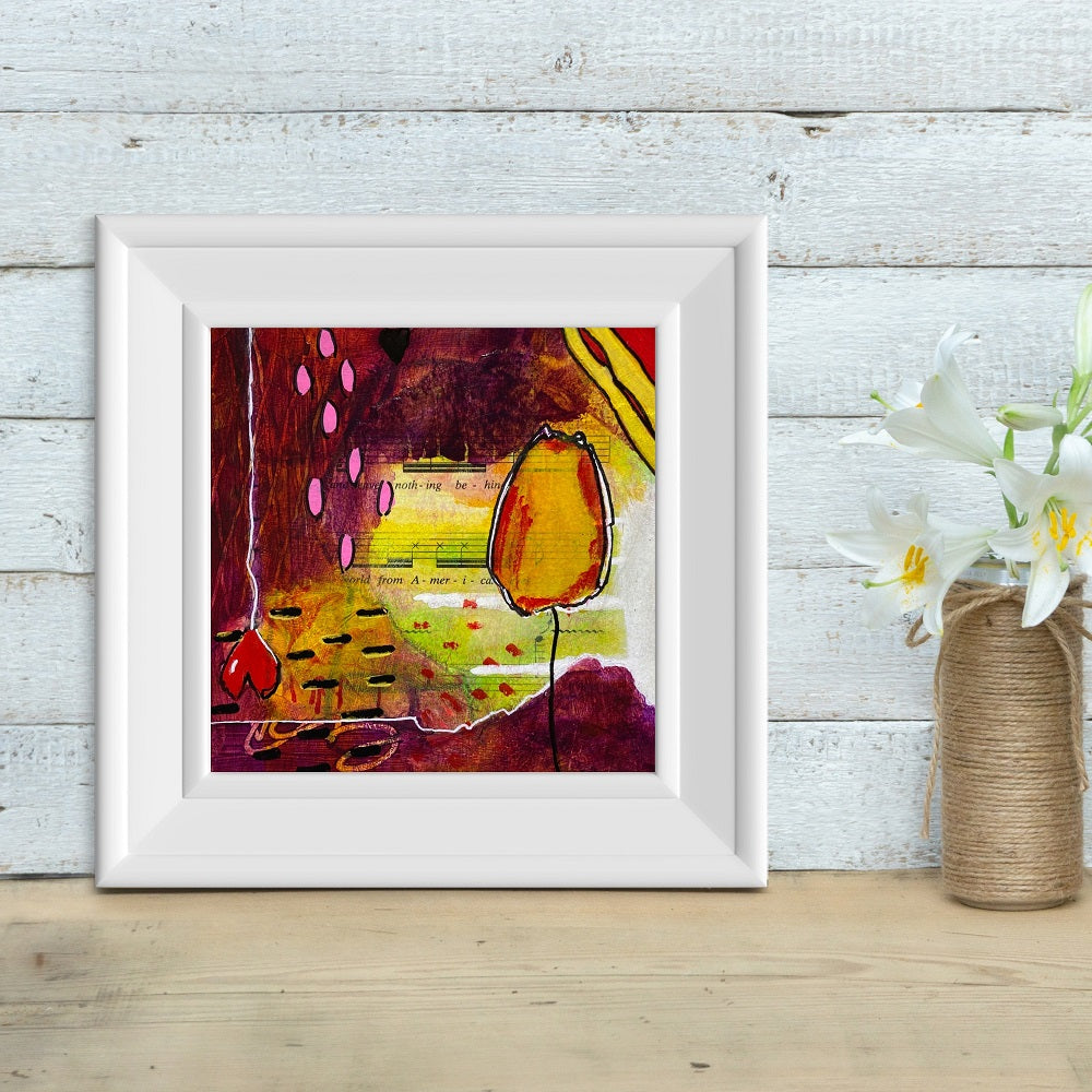 signed abstract floral painting
