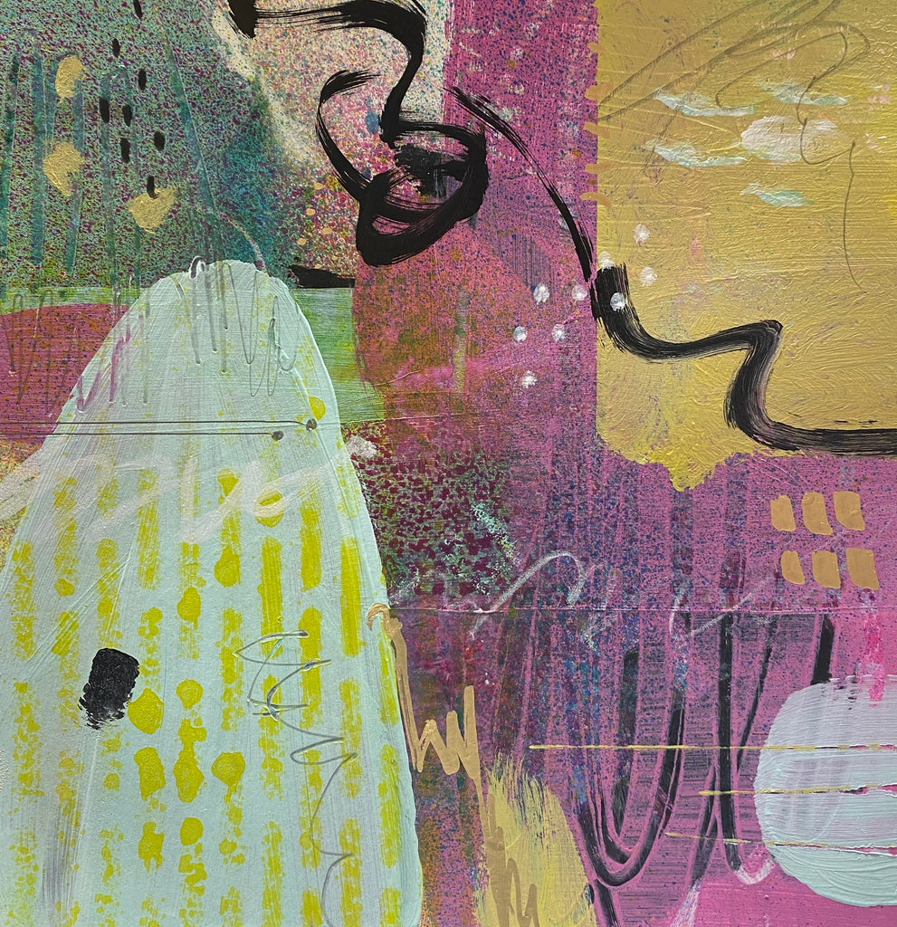 square abstract painting on paper
