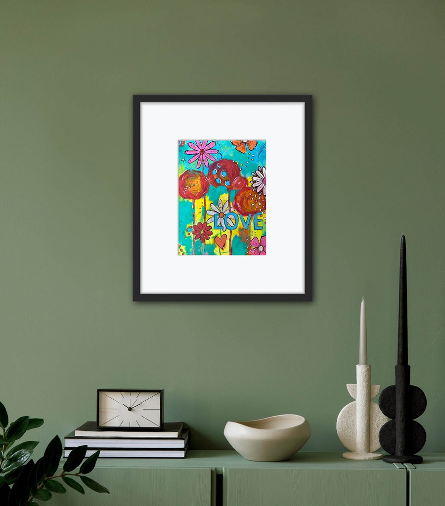 Fine art print includes mat and backer board