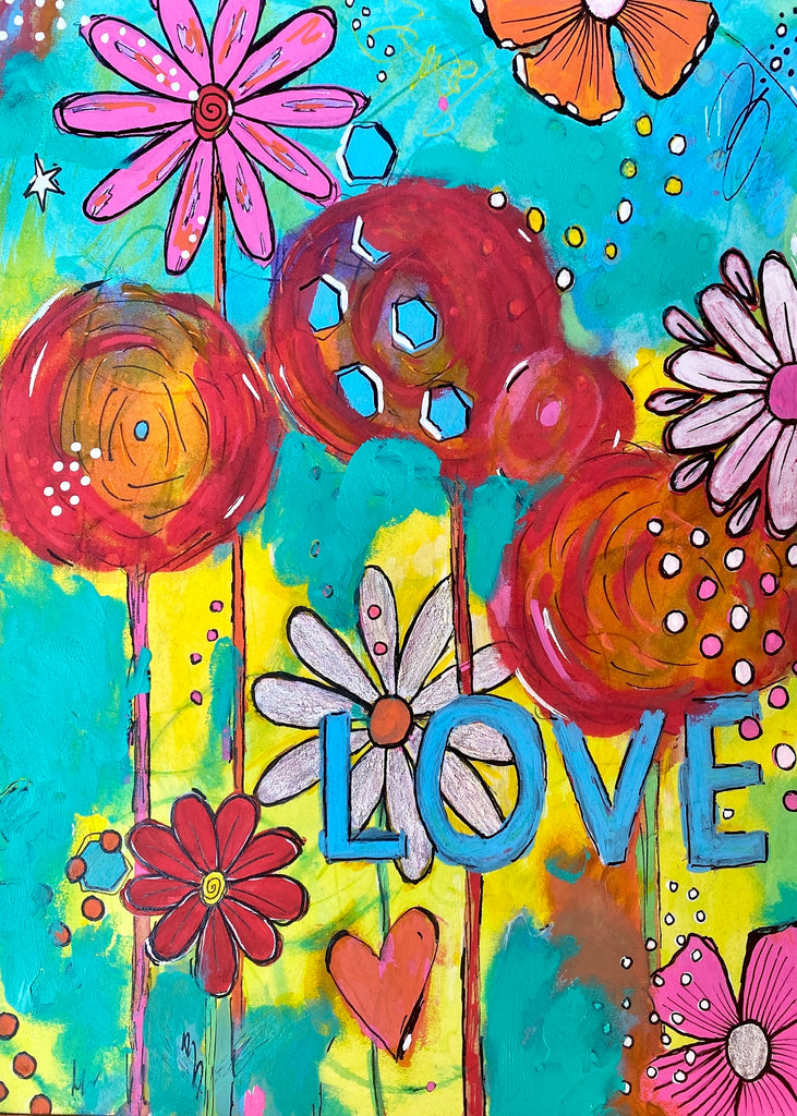 flower painting art print for walls