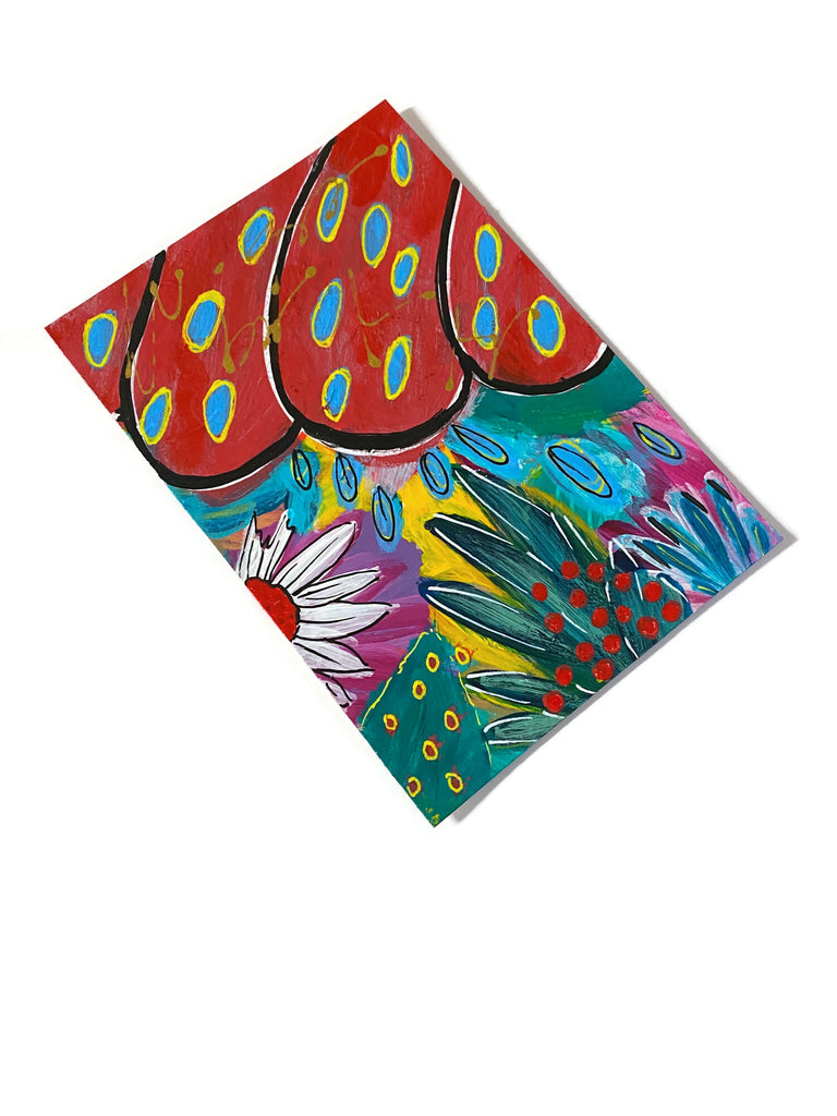 Colorful flower painting on paper