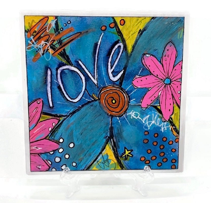 4 inch floral painting