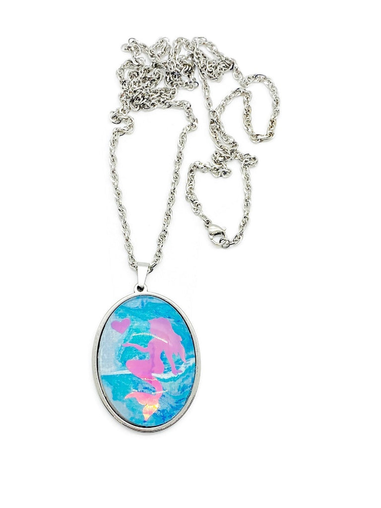 Fluid Art Necklace Stainless Steel 32 Inch