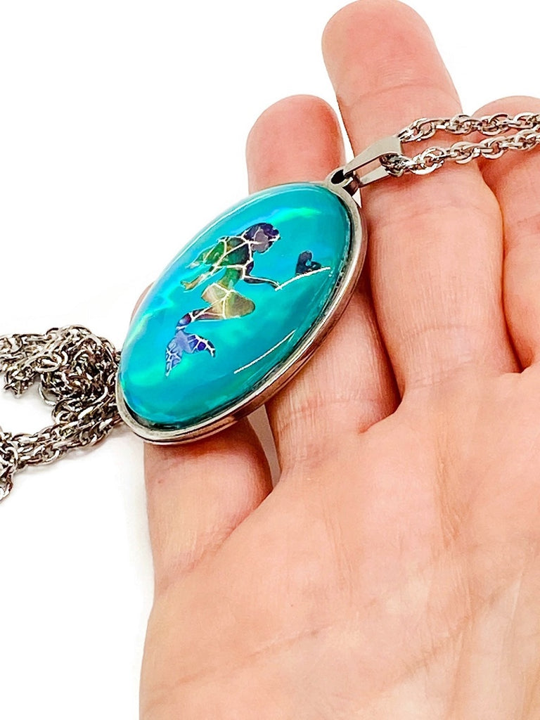 Holographic Mermaid Pendant Necklace