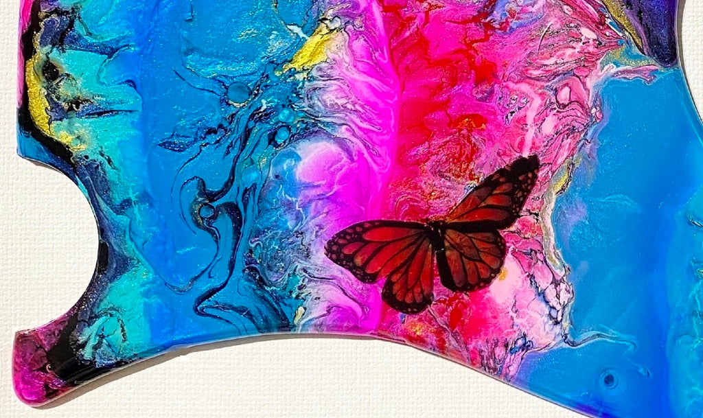 Pickguard Wall Art with butterfly decal