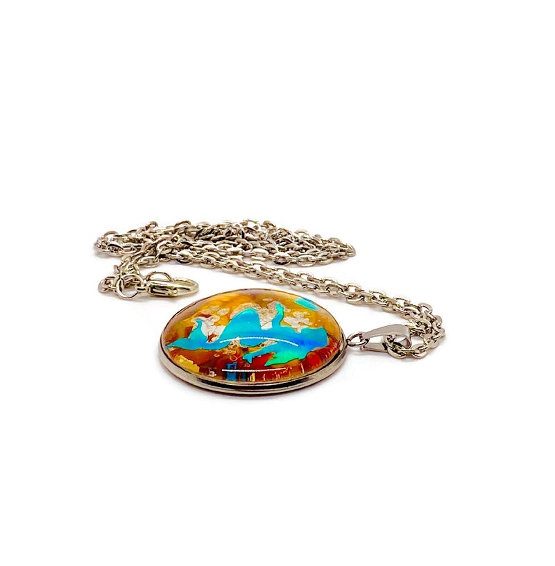 Sea Life Painted Mermaid Necklace