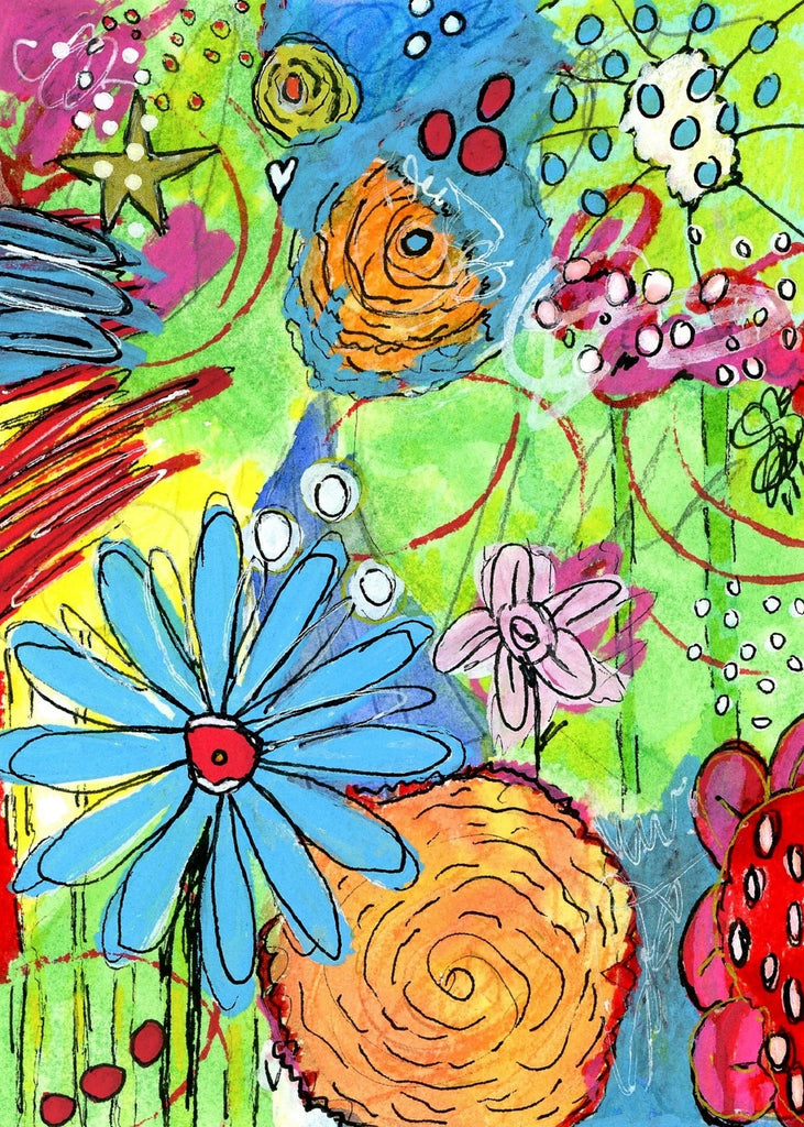 original abstract floral painting