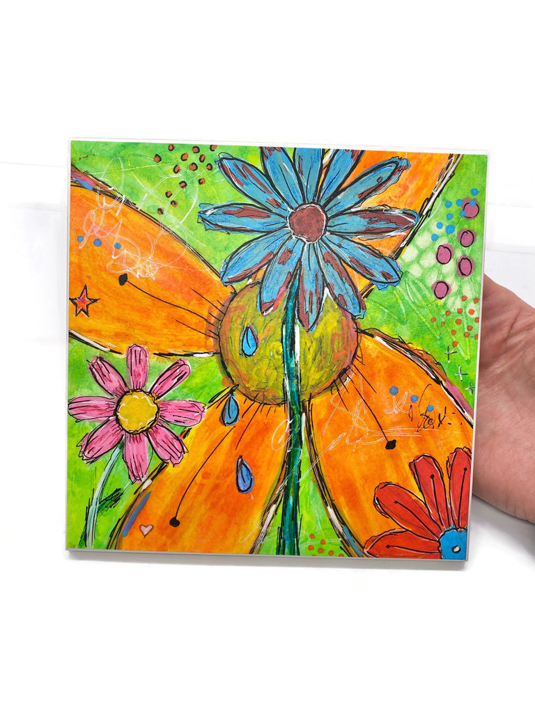 six inch square painting