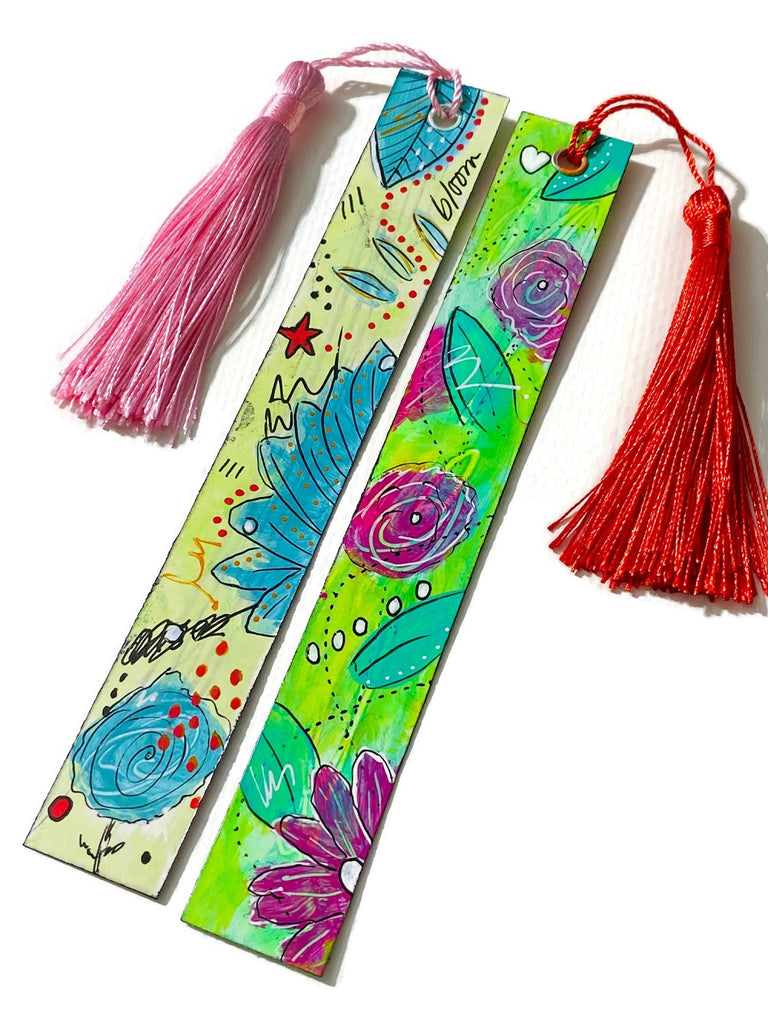 floral abstract bookmarks