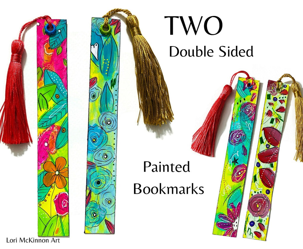 two painted bookmarks