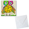 quirky bird artwork on 3x3 inch notecards