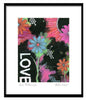 abstract floral print in a matted frame