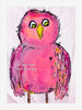 Colorful bird art with a motivational quote on a light background