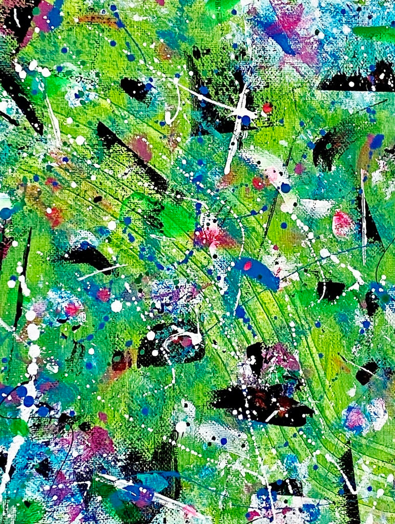 close up of painting on canvas