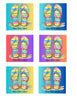 Flip flop art notecards with ombre backgrounds and text saying Anna Maria Island