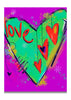 blank card with original artwork and the word love on the front