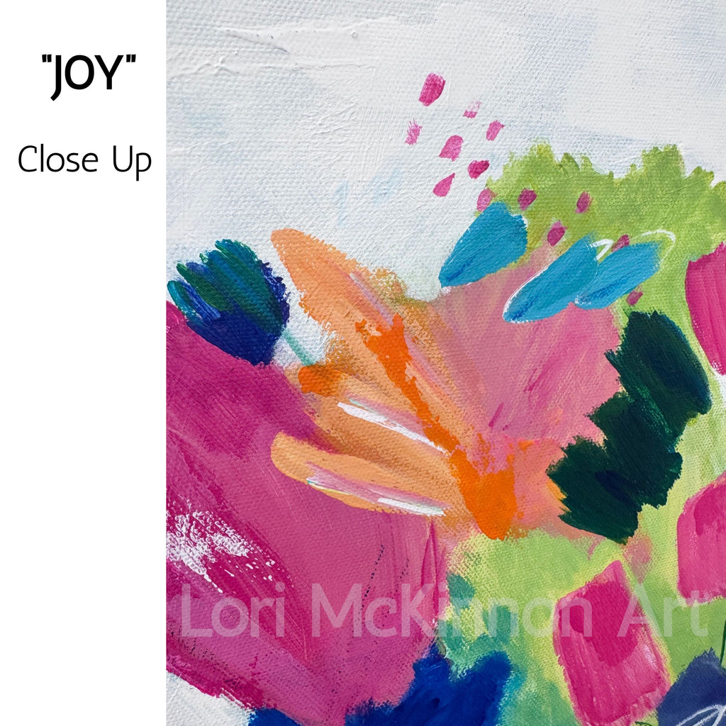 Close-up of a colorful abstract painting