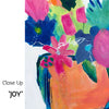 Colorful abstract painting with flowers 