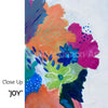 Colorful abstract painting with flowers 