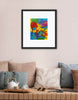 original abstract painting in matted frame