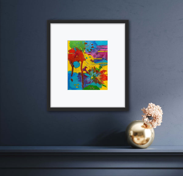 mixed media painting titled Lets Go Snorkeling