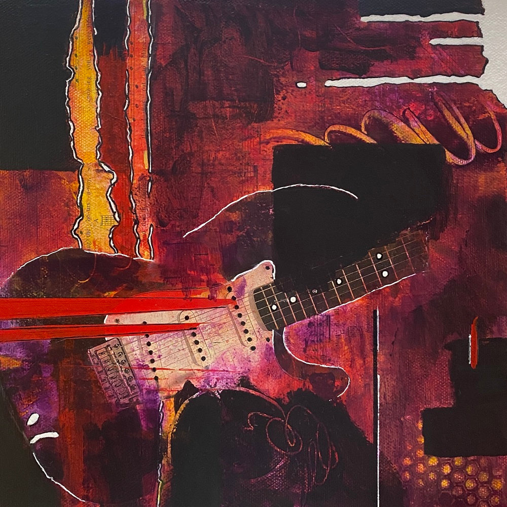abstract guitar painting