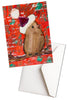 blank 5x7 inch Christmas card with bird wearing a Santa hat