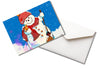 snowman and bird card with blue background