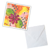 Colorful floral card with a white envelope on a white background