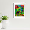flower painting with matted frame