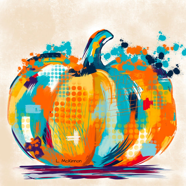 Pumpkin art on 6 notecards that are blank inside