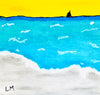 sailing seascape on a 3x3 notecard 