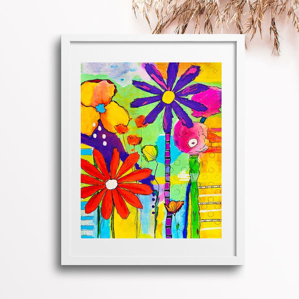 colorful flower art print