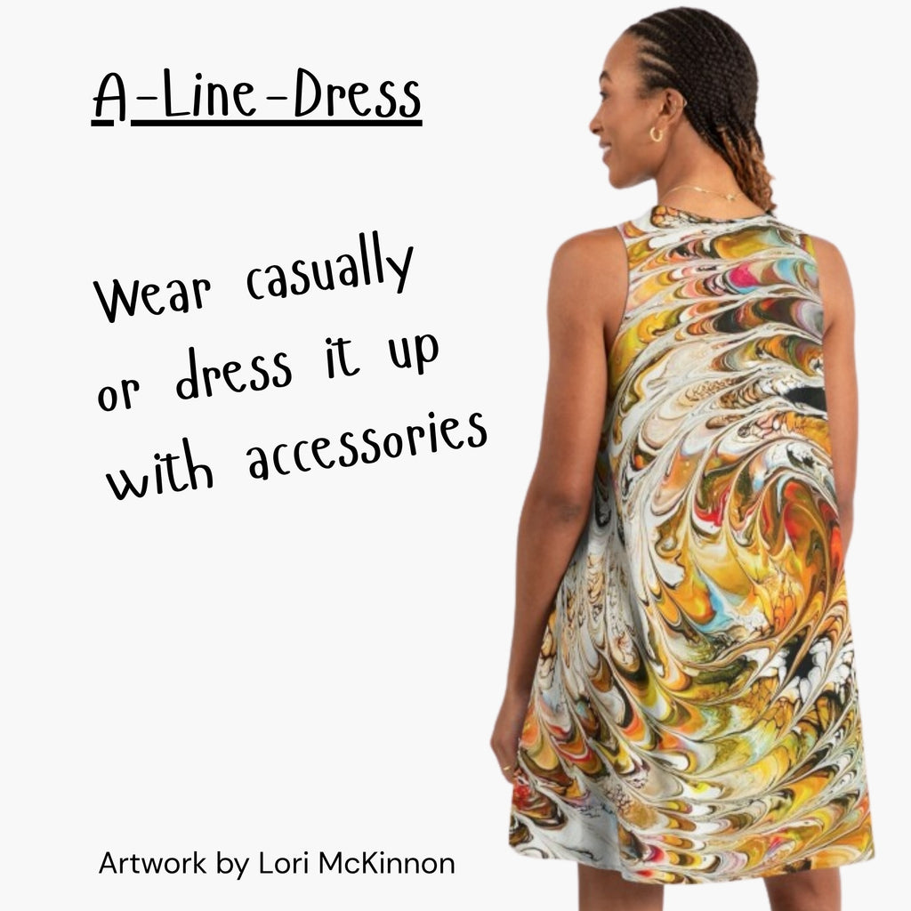 the back of a woman wearing a sleeveless dress with a white background