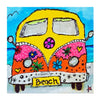 colorful van with beach license plate