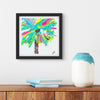 abstract palm tree in colorful form with a black frame for sample image