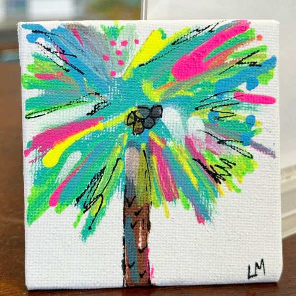 art magnet with a colorful abstract palm tree