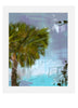 abstract palm tree art print in white mat